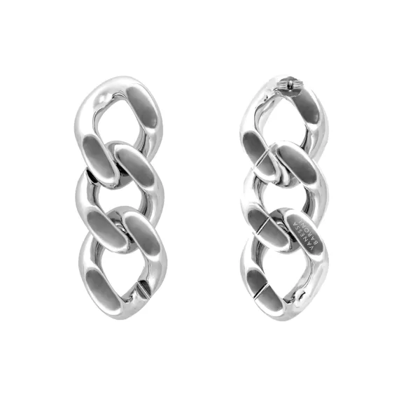 Vanessa Baroni Ohrringe New Flat Chain, Silver, Versilbert