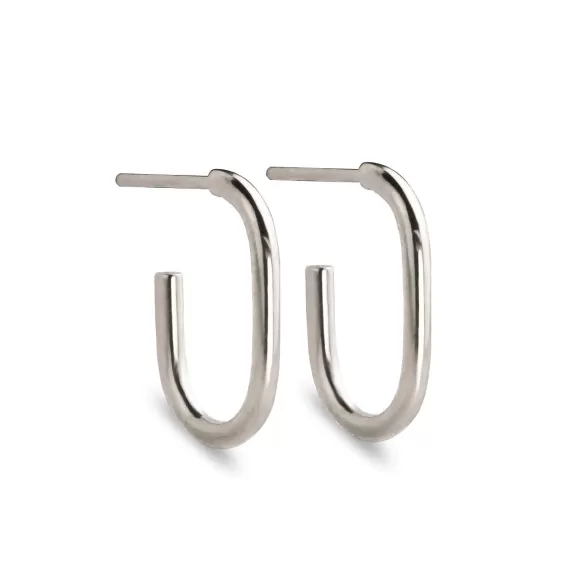 Jeberg Jewellery Ohrringe Oval Hoop, Silber