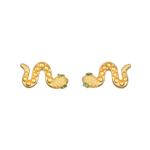 Satya Jewelry Ohrstecker Beauty Is Timeless Snake Stud, Vergoldet