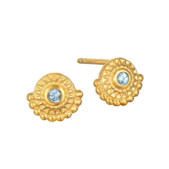 Satya Jewelry Ohrstecker Coming Into Focus Blue Topaz Stud, Vergoldet