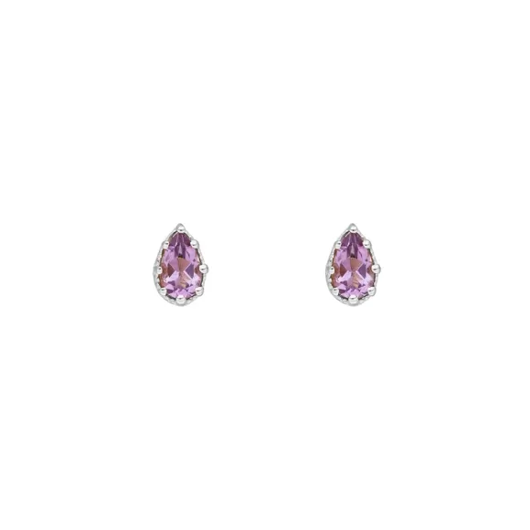 Leaf Ohrstecker Drop, Amethyst, Silber