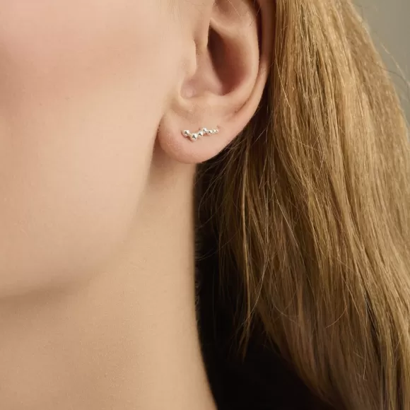 Pernille Corydon Ohrstecker Earclimber Glint, Silber