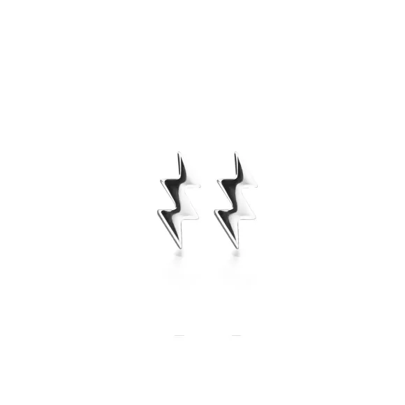 Jeberg Jewellery Ohrstecker Lightning Bolt, Silber