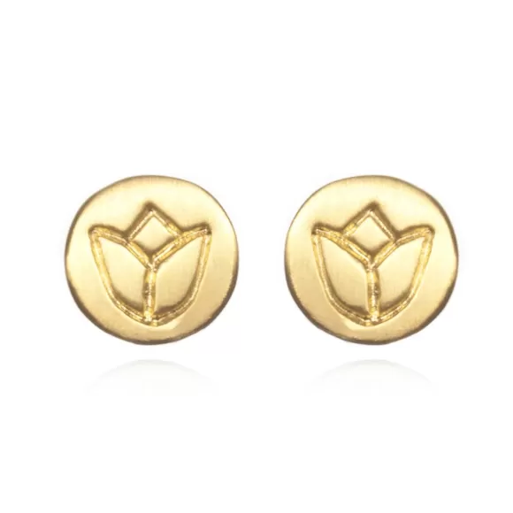 Satya Jewelry Ohrstecker Lotus Stud, Vergoldet