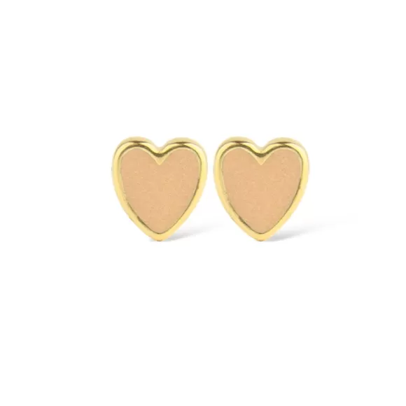 Jeberg Jewellery Ohrstecker Petite Heart Me Nude Enamel, Vergoldet