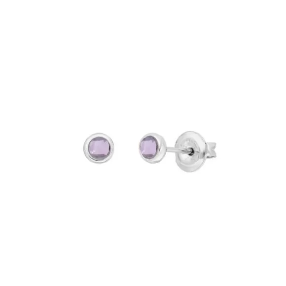 Leaf Ohrstecker Pure Amethyst, Silber