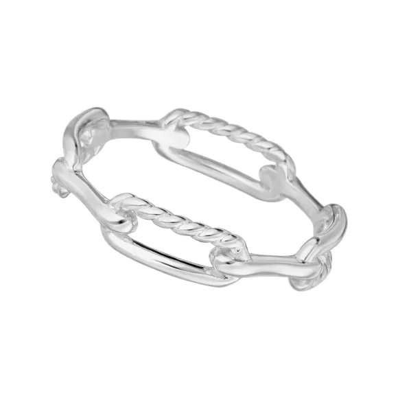 Leaf Ring Chain, Silber