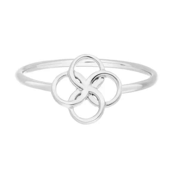 Leaf Ring Clover Charm, Silber