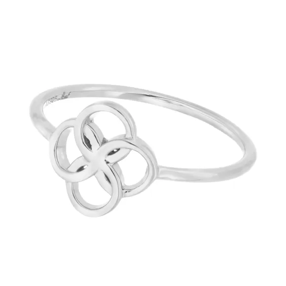 Leaf Ring Clover Charm, Silber