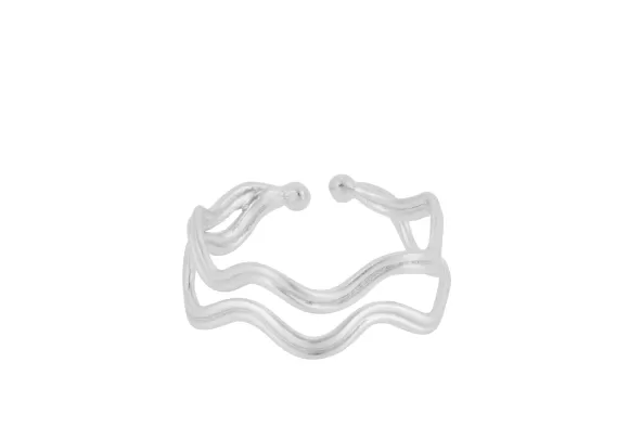 Pernille Corydon Ring Double Wave, Silber