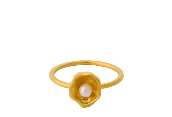 Pernille Corydon Ring Hidden Pearl, Vergoldet