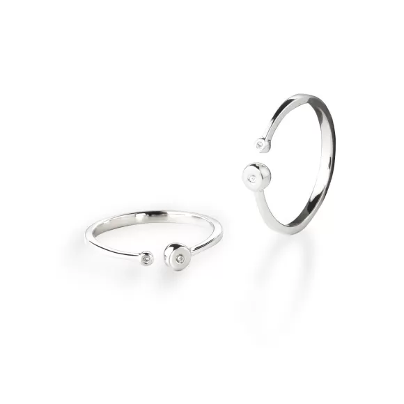 Jeberg Jewellery Ring Open Statement, Silber