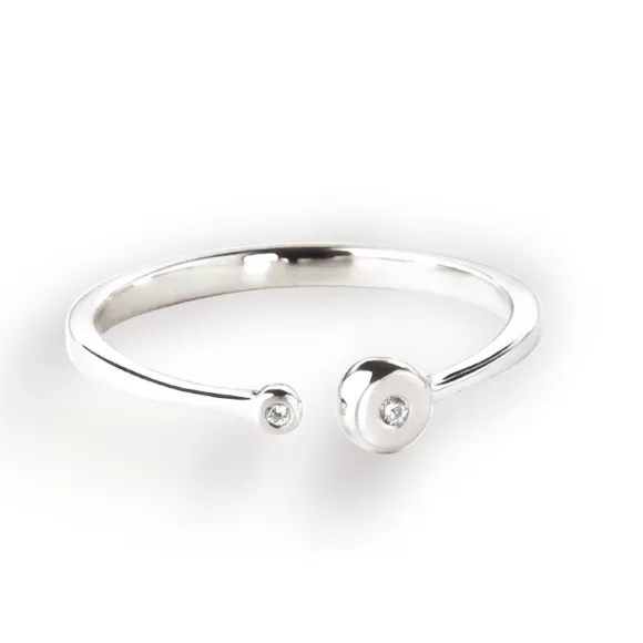 Jeberg Jewellery Ring Open Statement, Silber