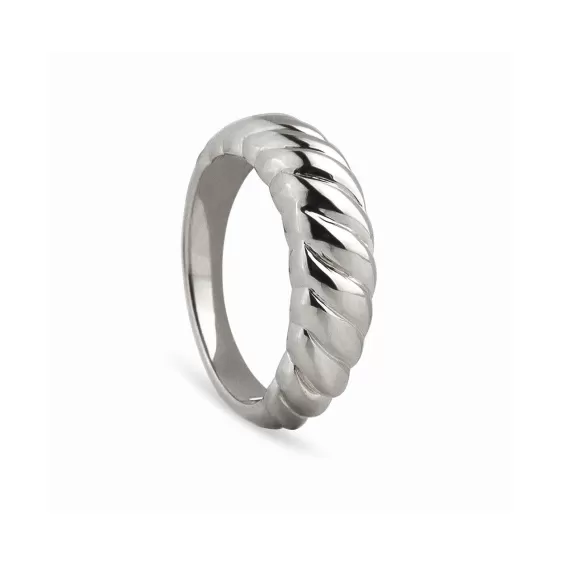 Jeberg Jewellery Ring Twisted Dome, Silber