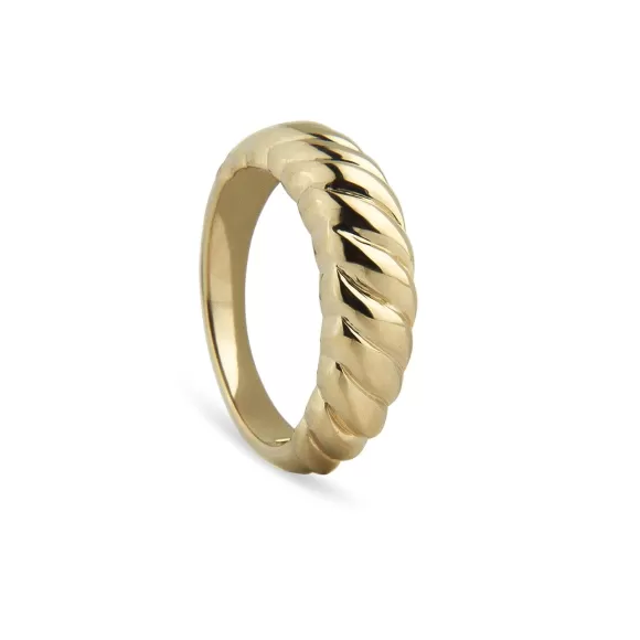 Jeberg Jewellery Ring Twisted Dome, Vergoldet